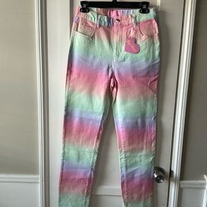 Dolls Kill Sugar Thrillz Rainbow Pastel Jeans